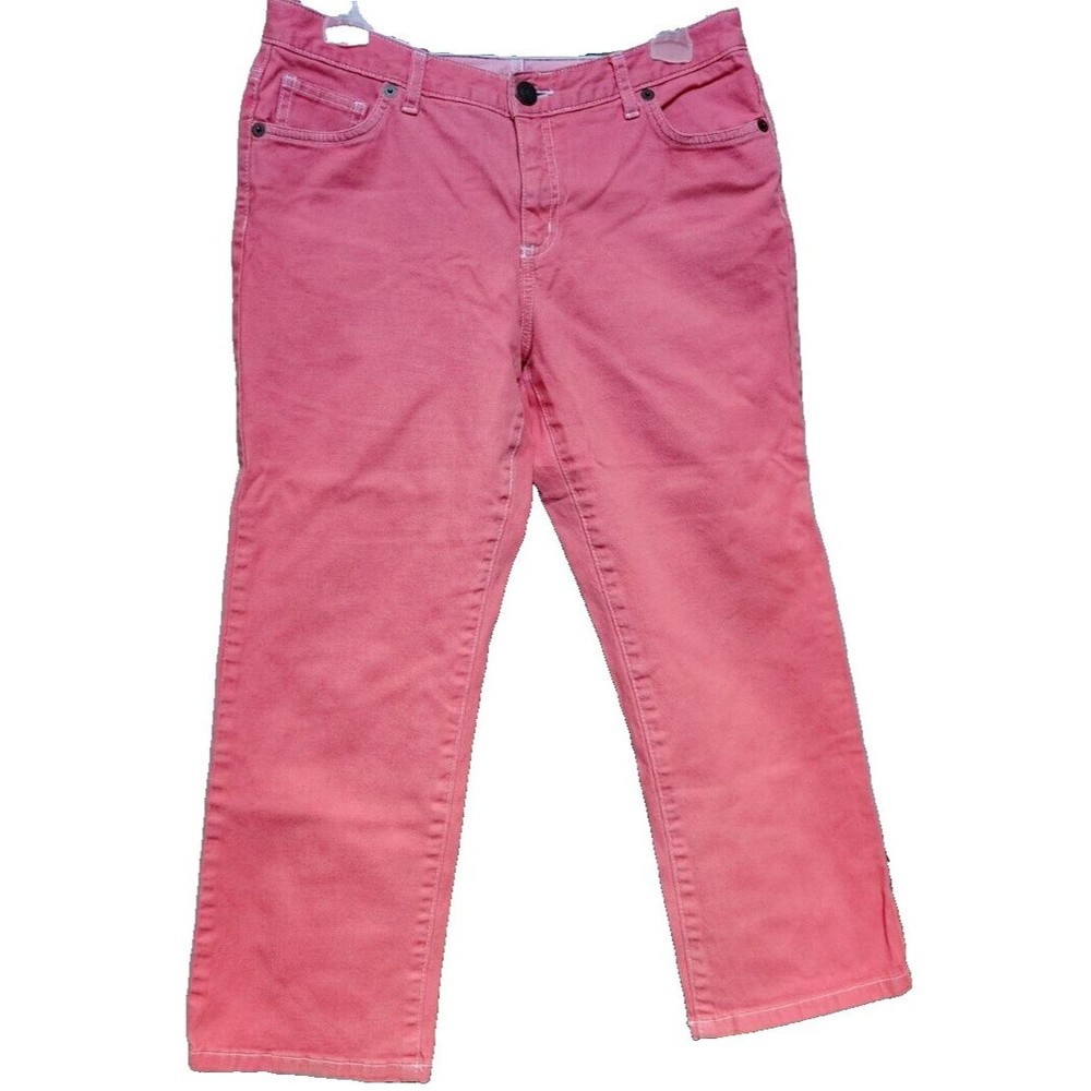 Lands' End Coral Jeans Size 8 Original Fit Boot Leg Modern Waist